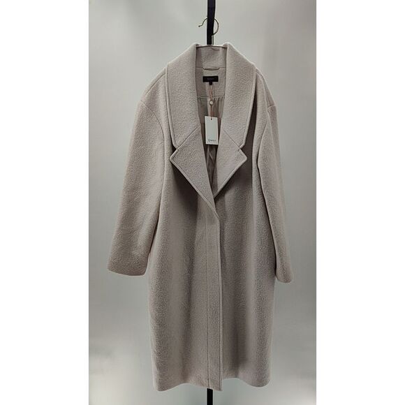 Quince Womens 100% Merino Wool Shawl Collar Long Coat Heather Bone Outerwear L - Picture 1 of 2